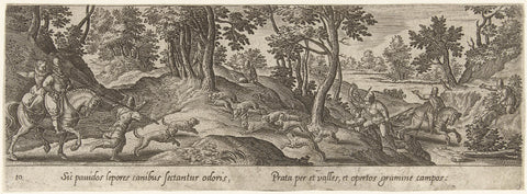 Hare Hunt, Philips Galle (attributed to workshop of), 1582 - 1633 Canvas Print