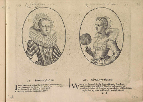 Portraits of the courtesans named Schone Jenne van Arras and Marotte van Nancy, Crispijn van de Passe (II), 1635 Canvas Print