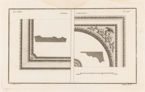 Ceilings with face and wickerwork, Jean Pelletier, Charles Le Père & Pierre-Michel Avaulez, 1772 - 1779 Canvas Print