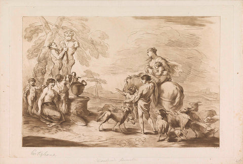 Offer aan Pan, Francesco Bartolozzi, 1738 - 1815 Canvas Print