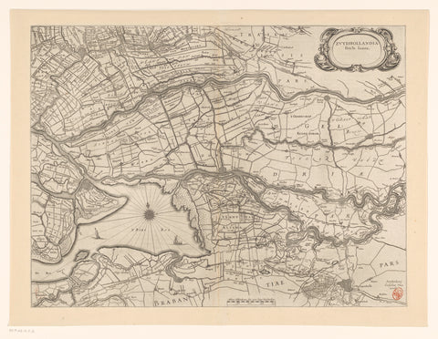 Map of a part of South Holland, anonymous, 1662 Canvas Print