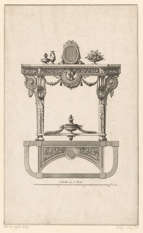 Rectangular table, Augustin Foin, 1784 - 1785 Canvas Print