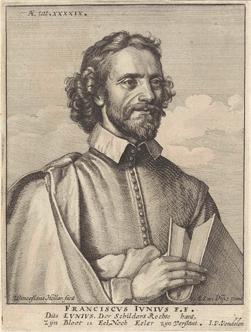 Portrait of Francis Junius the Younger, Wenceslaus Hollar, 1641 Canvas Print