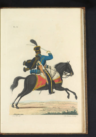 Hussaar, te paard, in groote tenue, Joannes Bemme, 1823 Canvas Print