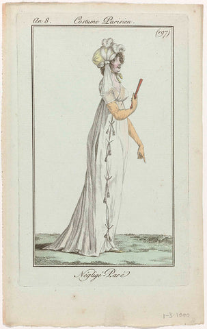 Journal des Dames et des Modes, Costume Parisien, 1 March 1800, Year 8, (197) : Négligé-Paré, anonymous, 1800 Canvas Print