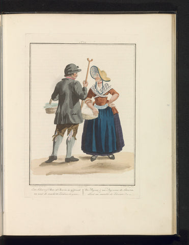 Man and woman of Schouwen, Ludwig Gottlieb Portman, 1829 Canvas Print