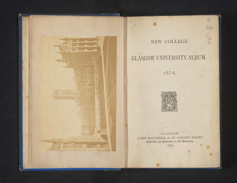 New college : Glasgow University album 1874, James Maclehose, 1874 Canvas Print