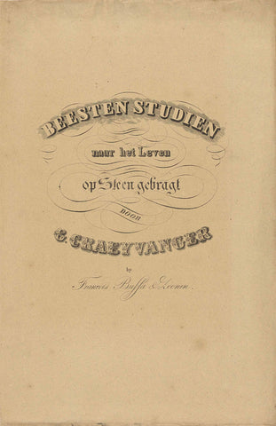 Cover for for: Beesten Studien naar het Leven, 1827-1828, Gijsbertus Craeyvanger, 1827 - 1828 Canvas Print