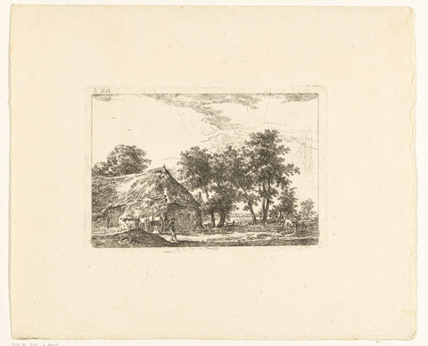 Boerenerf in Drenthe, Hermanus van Brussel, c. 1800 - in or before 1815 Canvas Print