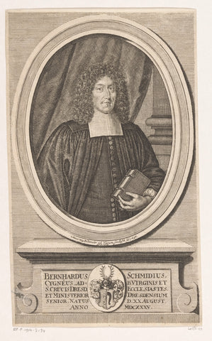 Portrait of Bernhard Schmidt, Moritz Bodenehr, 1695 Canvas Print