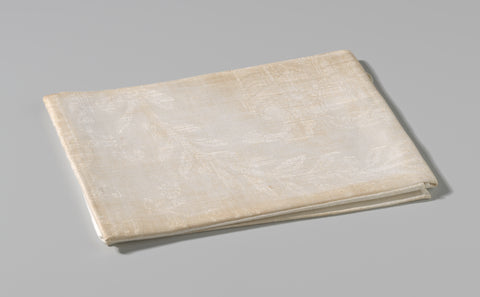 Napkin of linen damask with a historical scene, , c. 1700 - c. 1725 Canvas Print