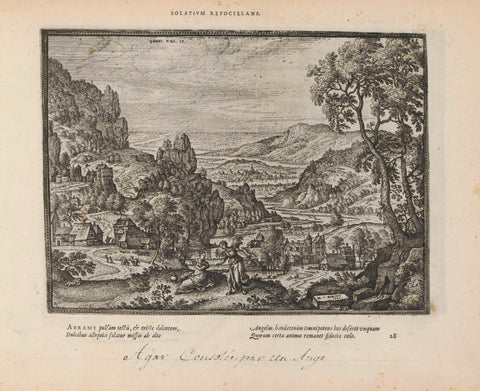 Landscape with Hagar and the angel, Pieter van der Borcht (I), 1613 Canvas Print