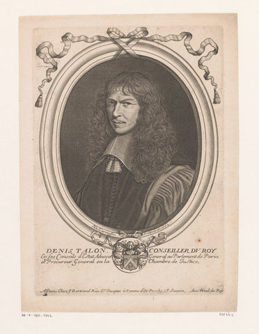 Portrait of Denis Talon, Nicolas de Larmessin (I), 1662 Canvas Print