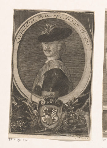 Portret van Leopold I von Anhalt-Dessau, Georg Paul Busch, 1750 Canvas Print