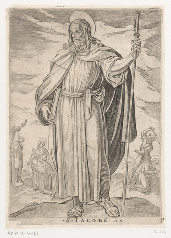 Saint James the Greater, Antonio Tempesta, 1565 - 1630 Canvas Print