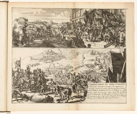 Two performances on the siege of Antwerp by the Duke of Parma, 1584-1585, Romeyn de Hooghe, 1670 - 1699 Canvas Print