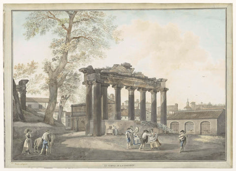 View of the Temple of Saturn in Rome, Giovanni Volpato, 1758 - 1803 Canvas Print