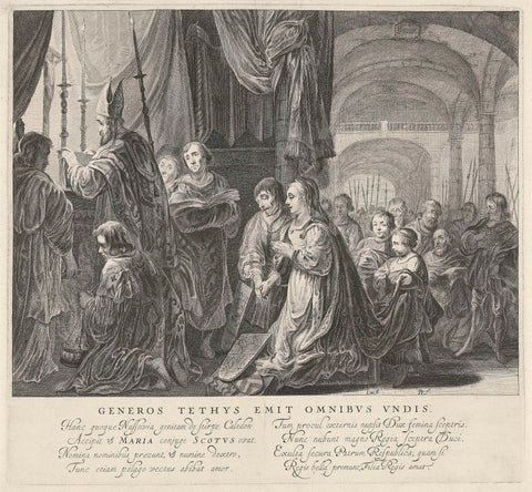 Tableau vivant with the marriage of James II of Scotland to Mary of Gelre-Egmond in 1449, Pieter Nolpe, 1642 Canvas Print