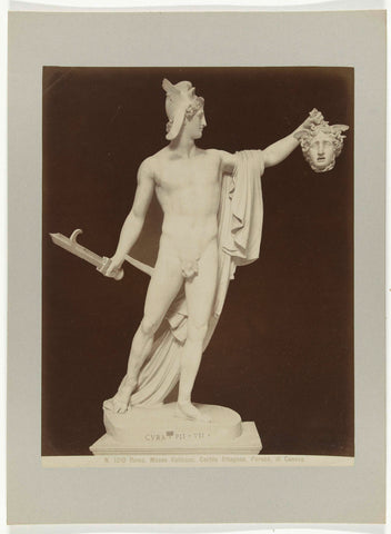 Sculpture of Perseus with the head of Medusa, anonymous, c. 1880 - c. 1904 Canvas Print