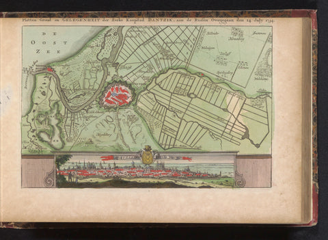 Map of Danzig, 1734, anonymous, 1735 Canvas Print