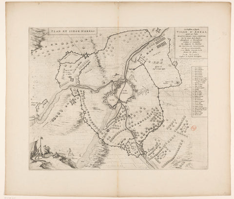 Map of the Siege of Arras by the French, 1640, anonymous, 1652 Canvas Print