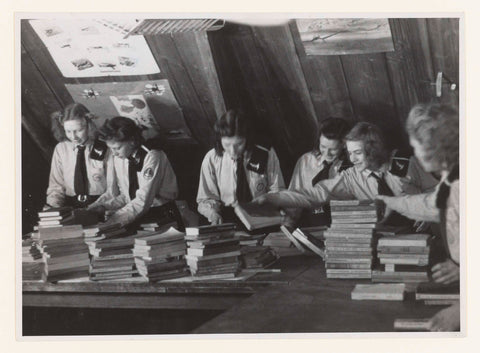 Girls of the Youth Storm pack books, Fotodienst NSB, 1942 - 1944 Canvas Print