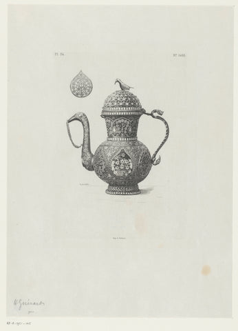 Thee- of koffiekan, Henri Charles Guérard, 1856 - 1897 Canvas Print