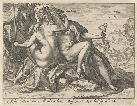 Justice and Prudence (Justitia/Prudentia), Hendrick Goltzius, 1580 - 1584 Canvas Print