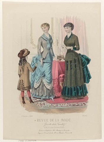 Revue de la Mode, Gazette de la Famille, Sunday, October 8, 1882, 11th year, No. 562: Costume d'Enfant (...), E. Cheffer, 1882 Canvas Print