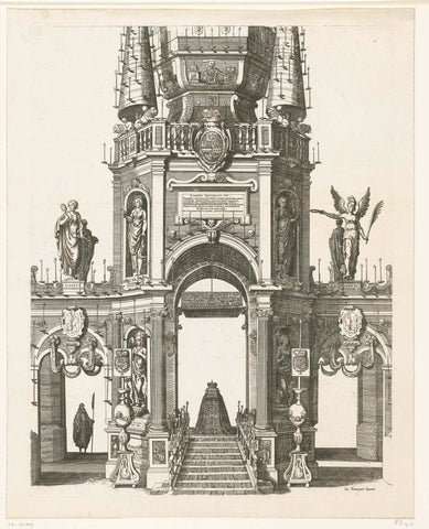 The catabolic founded in the Sint Gudula (plate III lower half), 1622, Cornelis Galle (I), 1623 Canvas Print