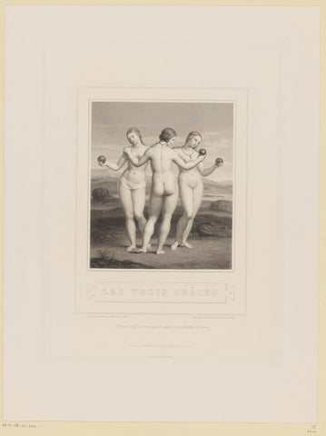 Three graces, François Forster, 1841 Canvas Print