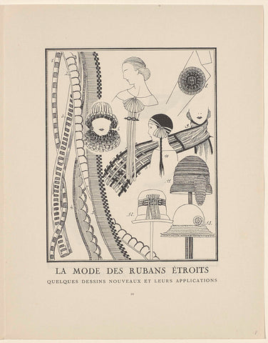 Gazette du Bon Ton, 1923 - No. 1 : p. III: La Mode des Rubans étroits, anonymous, 1923 Canvas Print