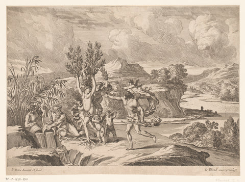 Apollo en Daphne, Jean Lepautre, 1628 - 1682 Canvas Print