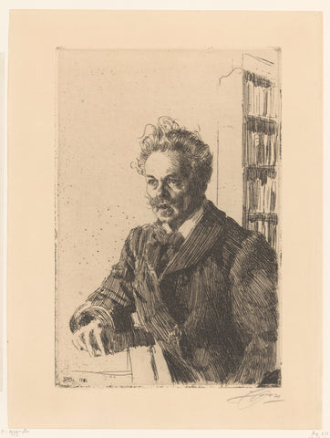 Portrait of August Strindberg, Anders Leonard Zorn, 1910 Canvas Print