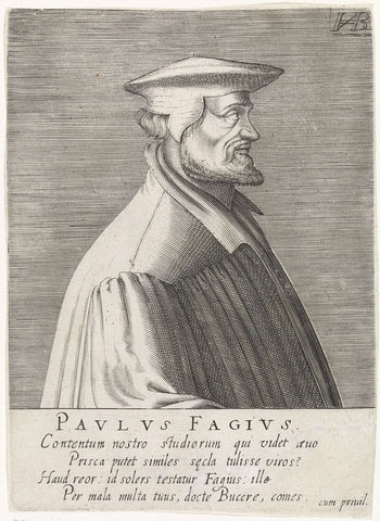 Portrait of Paul Fagius, Hendrick Hondius (I), 1599 Canvas Print