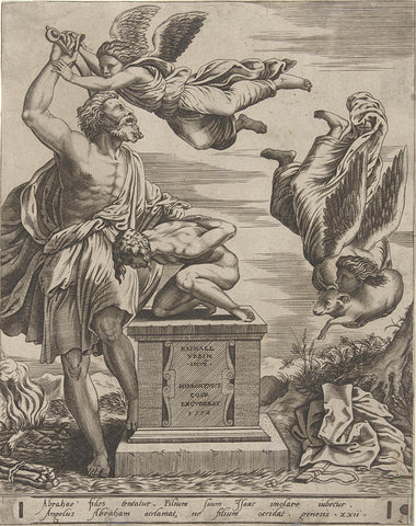 Sacrifice of Isaac, Pieter van der Heyden, 1552 Canvas Print