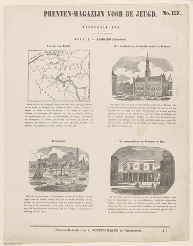 Belgium. - 4,000,000 inhabitants, Jan Schuitemaker, 1850 Canvas Print