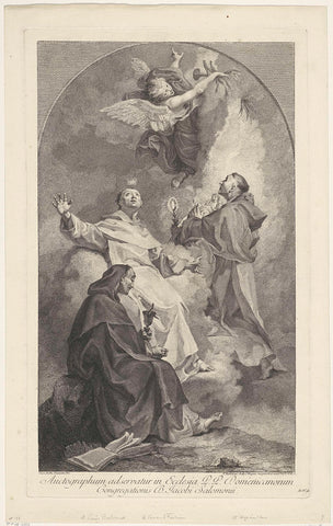 Drie Dominicaanse heiligen, Francesco Bartolozzi, 1739 - 1780 Canvas Print