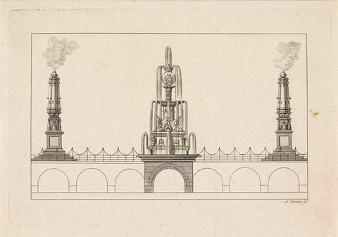 Decorations on the Hogesluis, 1816, Antoni Zürcher, 1816 - 1817 Canvas Print