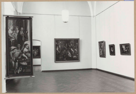 Room with four paintings and a wing of an altarpiece on the left, 1961 Canvas Print