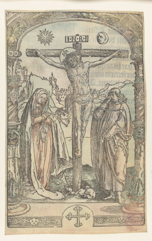 Christ on the cross, Luke of Leyden (attributed to), 1540 Canvas Print