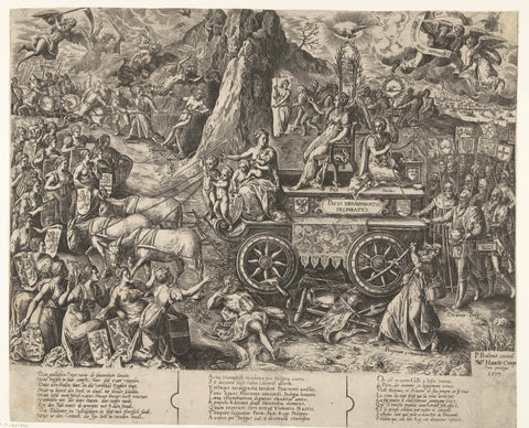 Peace triumph wagon, 1577, Wierix, 1577 Canvas Print