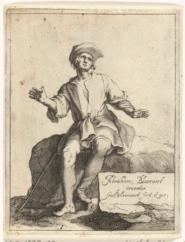 Seated man, Frederick Bloemaert, after 1635 - 1669 Canvas Print