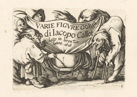 Title page for print series 'Diverse dwergen'/'Varie figure gobbi di Jacopo Callot', Jacques Callot, 1621 - 1676 Canvas Print