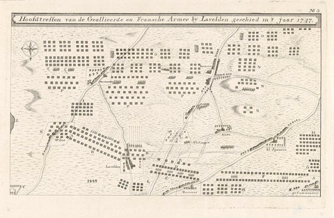 Battle orders at the Battle of Lafelt, 1747, unknown, 1747 - 1749 Canvas Print