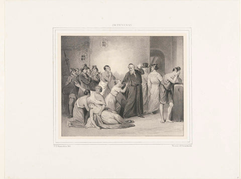 The self-sacrifice of preacher Hambroeck on Formosa, 1661, Jan Dam Steuerwald, 1825 - 1863 Canvas Print