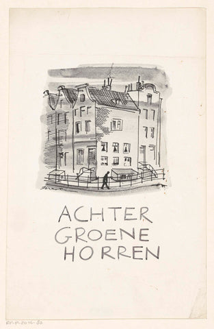 Band design for: J. van Oudshoorn, Achter groene horren, 1943-1945, anonymous, in or before 1943 - in or before 1945 Canvas Print