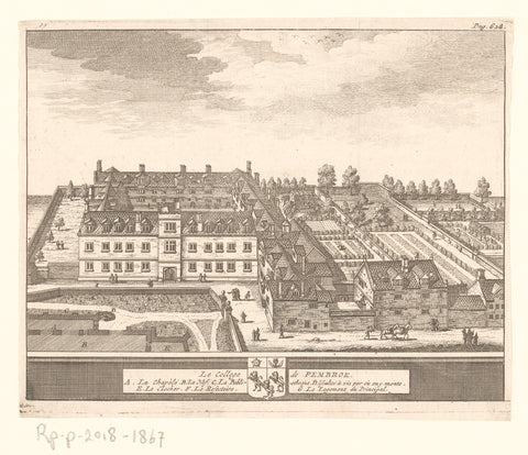 View of Pembroke College, Oxford, anonymous, 1707 Canvas Print