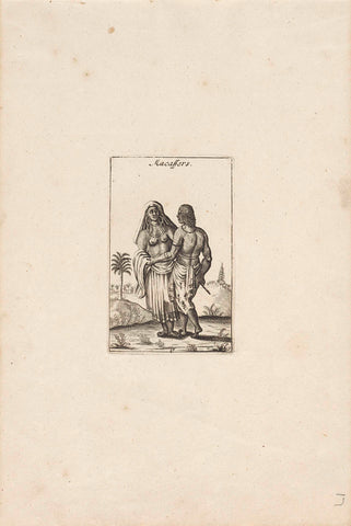 Man and woman from Makassar, Pieter Schenk (I) (possibly), 1682 - 1711 Canvas Print