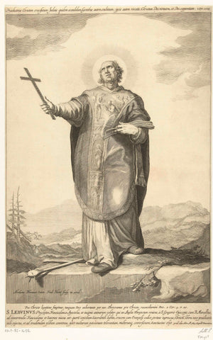 Saint Lebuinus of Deventer, Frederick Bloemaert, after 1635 - before 1650 Canvas Print